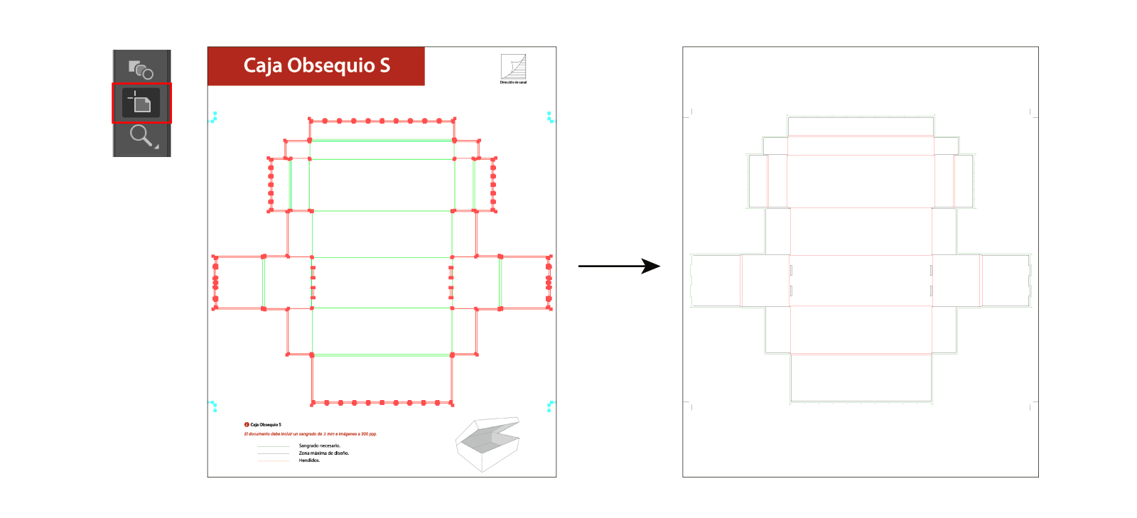 tutorial diseño caja doble cara